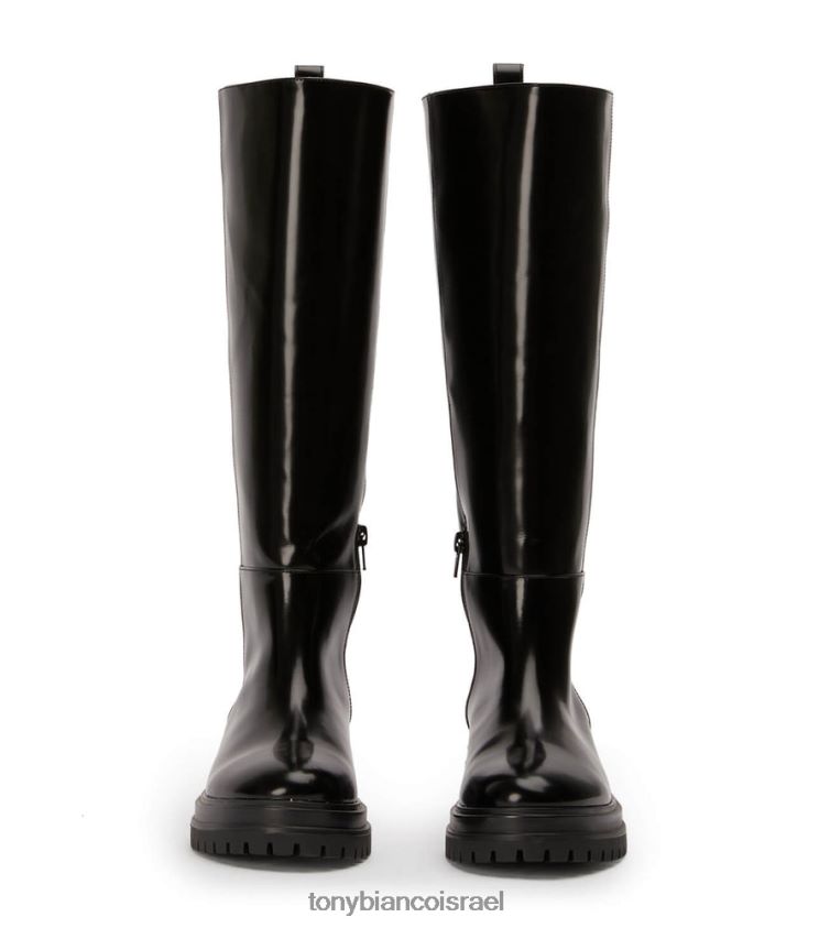 מגפיים בגובה הברך | נשים שחור היי ברק Tony Bianco מגפי עגל welly 8BNR8T400